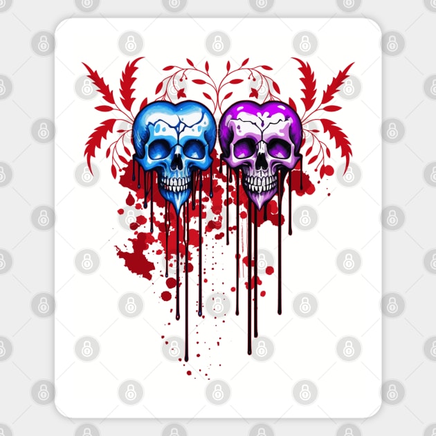 Skull Hearts Magnet by HolidayBug